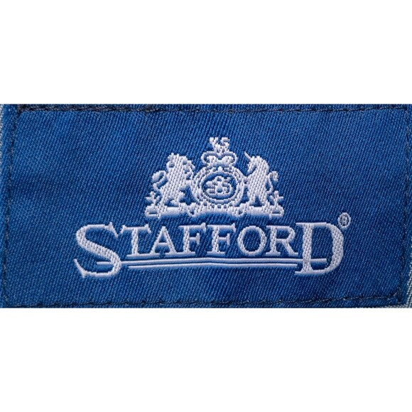 Stafford 42R Navy Blue Wool Blend Gold Button Mens Blazer Sport Coat Jacket - Picture 10 of 13